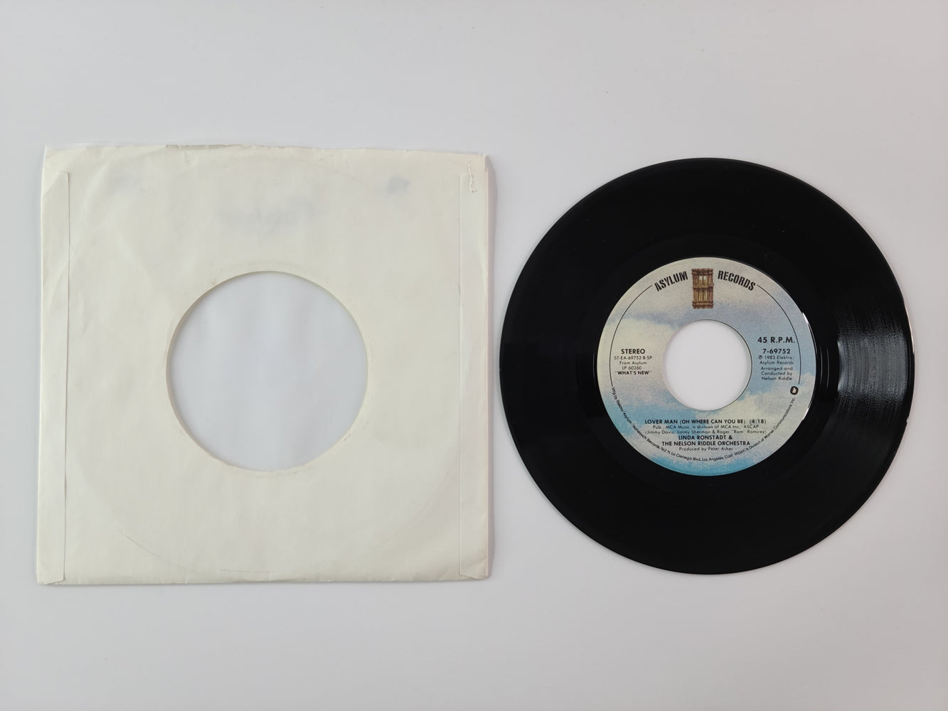 Linda Ronstadt & The Nelson Riddle - I've Got a Crush On You / Lover Man (Oh Where Can You Be) (1983, 7'' Single)