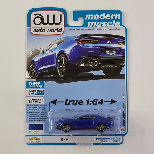 Auto World - 2018 Chevy Camaro ZL1 (Hyper Blue) [Limited Edition - 1 of 13000]