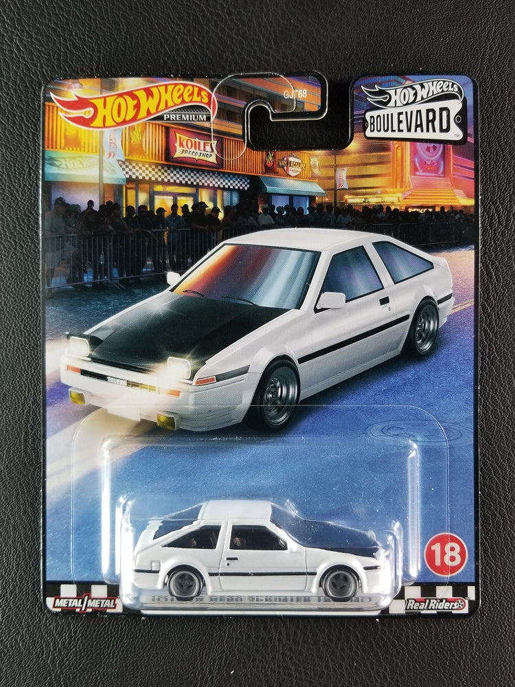 Hot Wheels Premium - Toyota AE86 Sprinter Trueno (White/Black Hood) [18/20 - Hot Wheels Boulevard (2020) (Mix D)