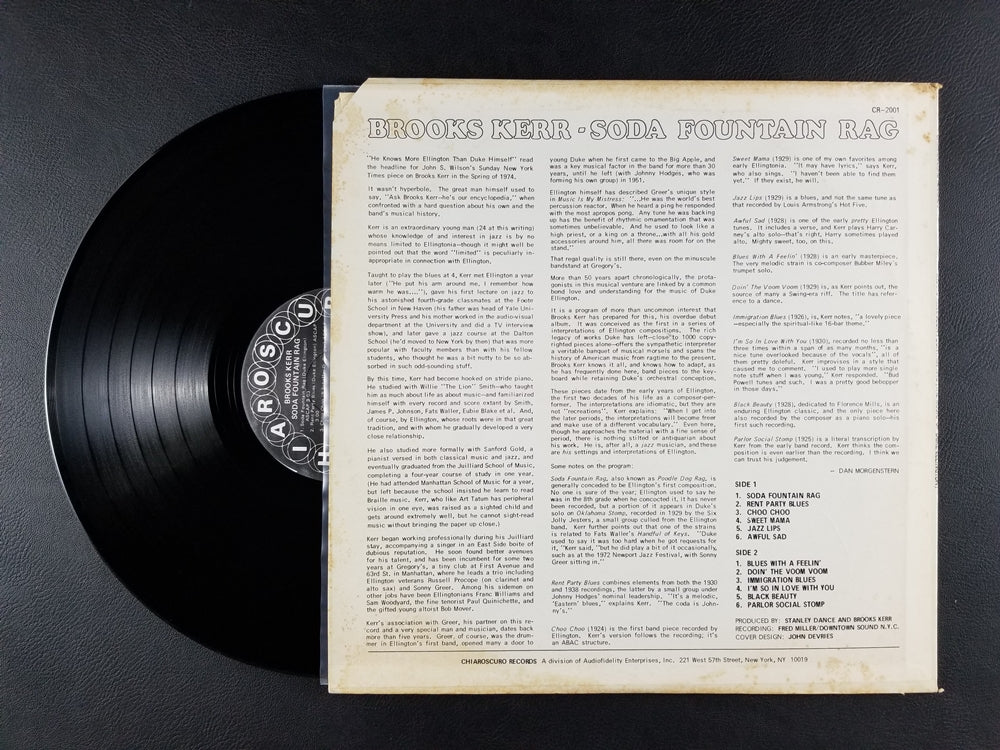 Brooks Kerr - Soda Fountain Rag (The Music of Duke Ellington) (1980, LP)