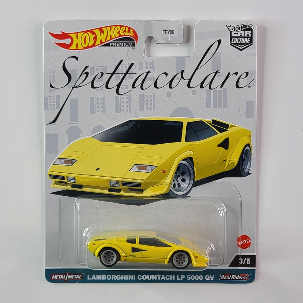 Hot Wheels Premium Real Riders - Lamborghini Countach LP 5000 QV (Yellow)