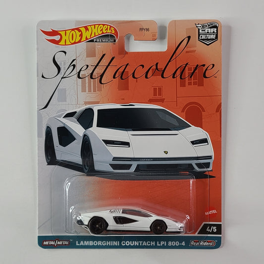 Hot Wheels Premium Real Riders - Lamborghini Countach LPI 800-4 (White)