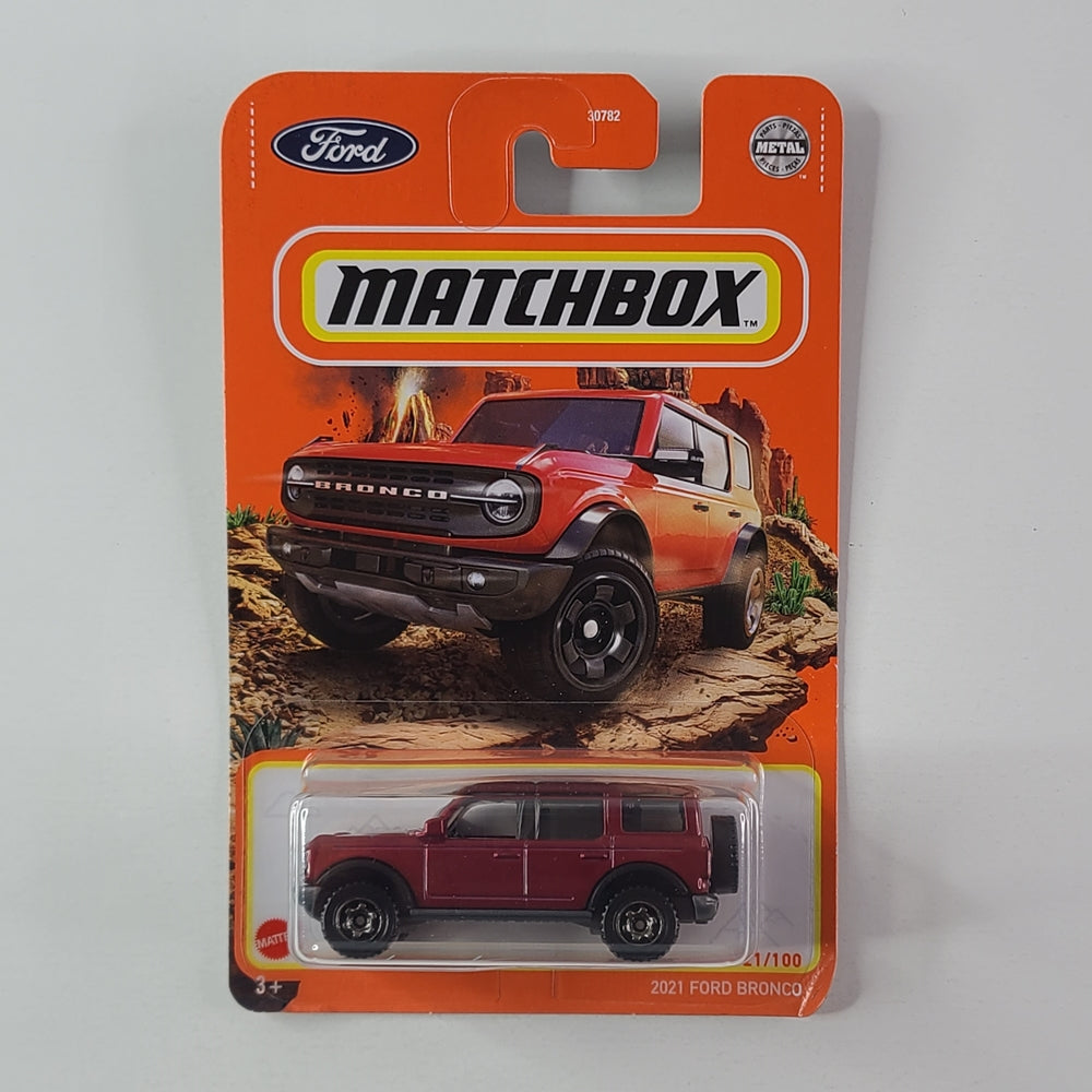 Matchbox - 2021 Ford Bronco (Metalflake Maroon) – Throwback Collectibles