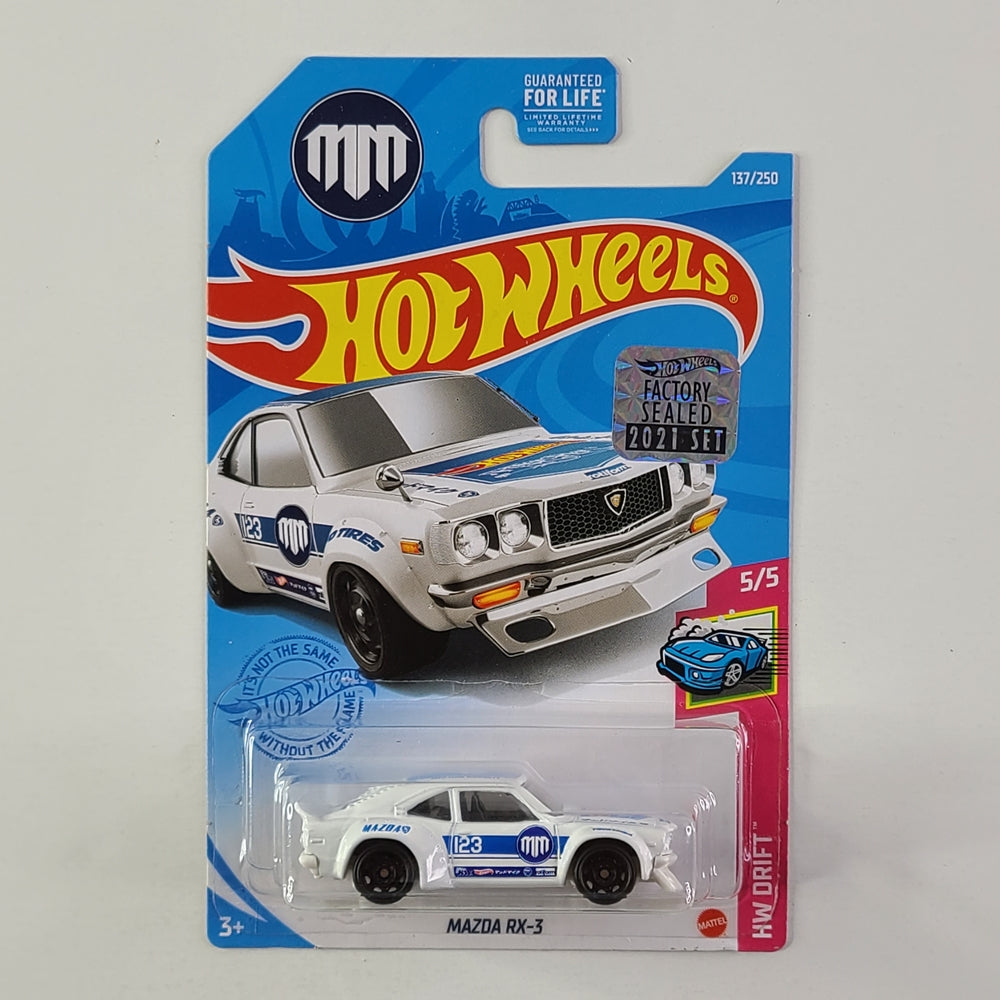 Hot Wheels - Mazda RX-3 (White) [Factory Sealed 2021 Set]