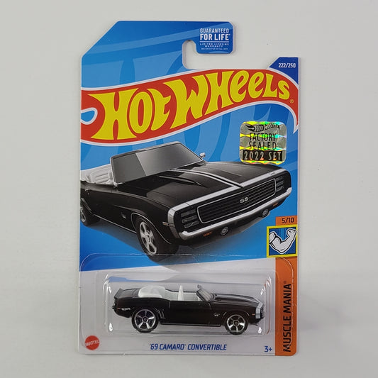 Hot Wheels - '69 Camaro Convertible (Black) [Factory Sealed 2022 Set]
