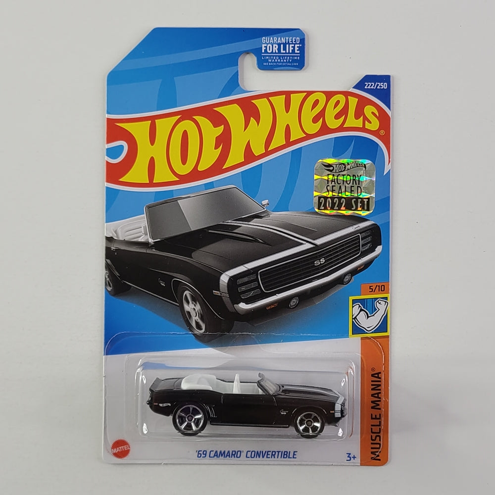 Hot Wheels - '69 Camaro Convertible (Black) [Factory Sealed 2022 Set]