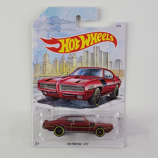 Hot Wheels - '69 Pontiac GTO (Red) [Walmart Exclusive]