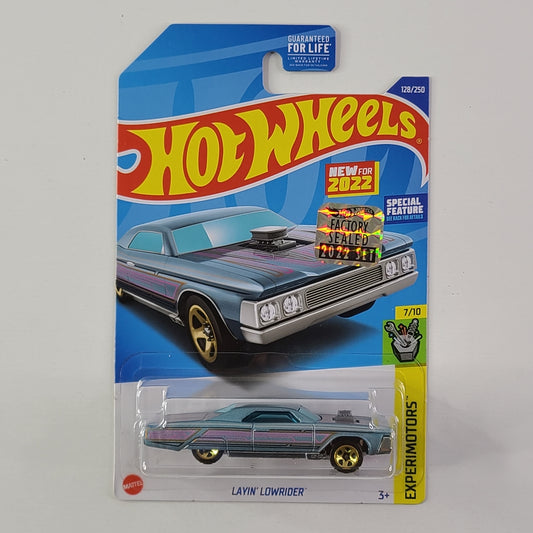 Hot Wheels - Layin' Lowrider (Metalflake Pale Blue) [Factory Sealed 2022 Set]