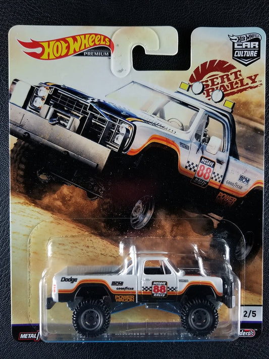 Hot Wheels Premium - '80 Dodge Macho Power Wagon (White) [2/5 - Car Culture: Desert Rally]