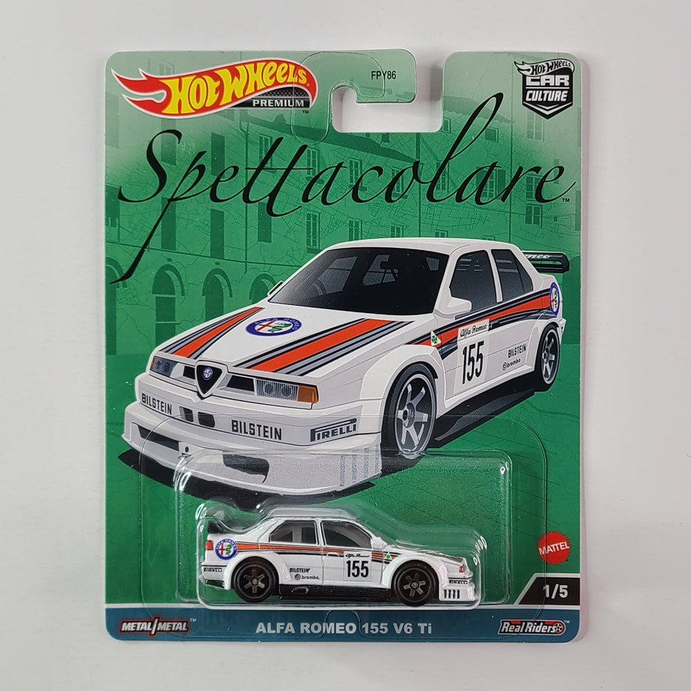 Hot Wheels Premium Real Riders - Alfa Romeo 155 V6 TI (White)