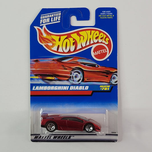 Hot Wheels - Lamborghini Diablo (Metalflake Dark Red) [Wheel Variant]