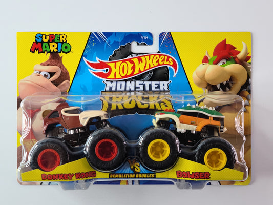 Hot Wheels Monster Trucks Demolition Doubles - Donkey Kong vs. Bowser (Brown/Green)