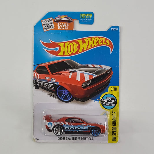 Hot Wheels - Dodge Challenger Drift Car (Metalflake Red)