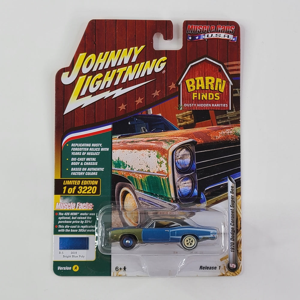 Johnny Lightning - 1970 Dodge Coronet Super Bee (Bright Blue Poly) [Limited Edition - 1 of 3220]