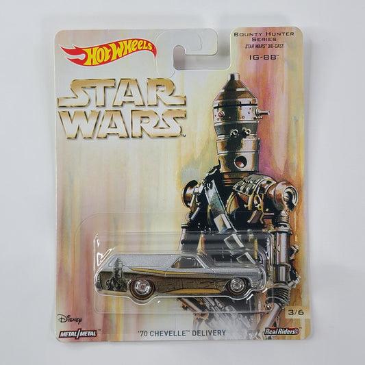 Hot Wheels - '70 Chevelle Delivery (Metalflake Silver) [Pop Culture: Star Wars Bounty Hunter (2017) - 3/6] [IG-88]