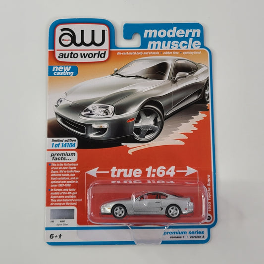 Auto World - 1993 Toyota Supra (Alpine Silver) [Modern Muscle Series - 2021 Premium Series Release 1, Version A] [Limited Edition - 1 of 14104]