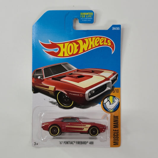 Hot Wheels - '67 Pontiac Firebird 400 (Metalflake Red) [Muscle Mania Mini Collection (2017) - 5/10]