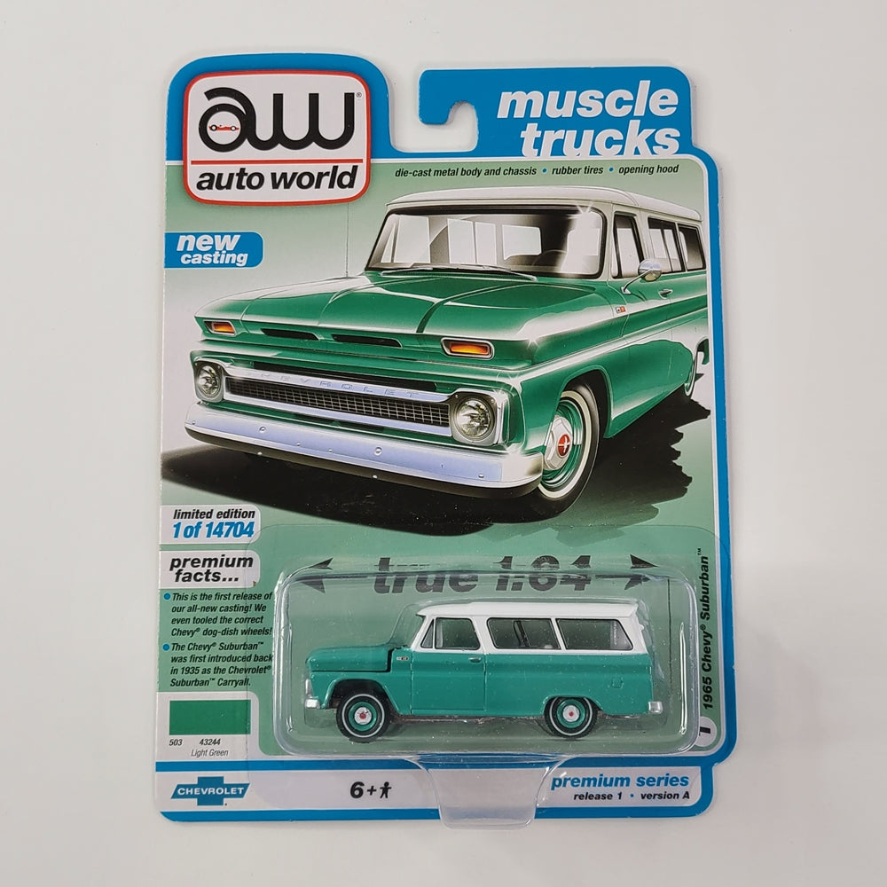 Auto World - 1965 Chevy Suburban (Light Green) [Muscle Trucks Series - 2021 Premium Series Release 1, Version A] [Limited Edition - 1 of 14704]