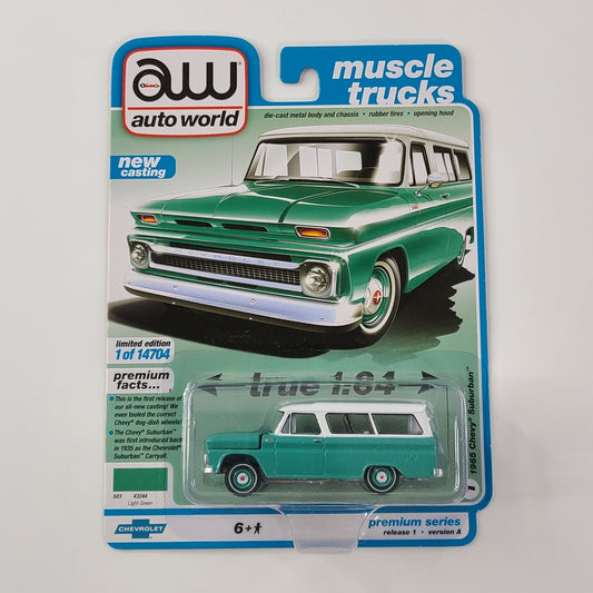 Auto World - 1965 Chevy Suburban (Light Green) [Muscle Trucks Series - 2021 Premium Series Release 1, Version A] [Limited Edition - 1 of 14704]