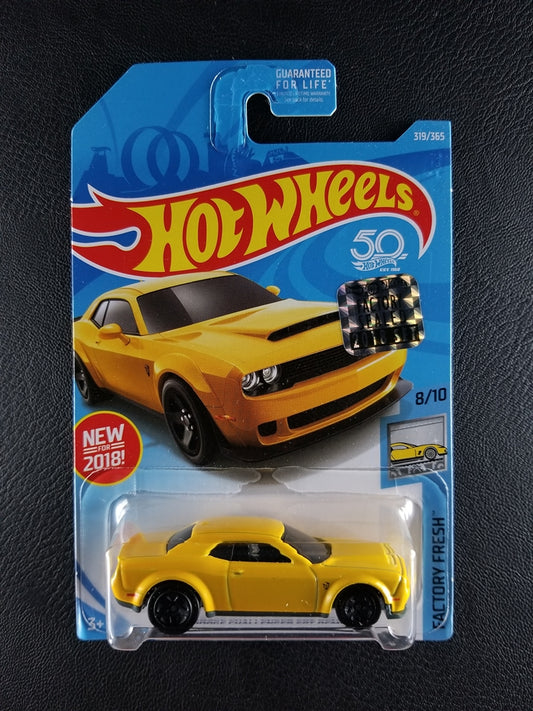 Hot Wheels - '18 Dodge Challenger SRT Demon (Yellow) [Factory Sealed 2018 Set]