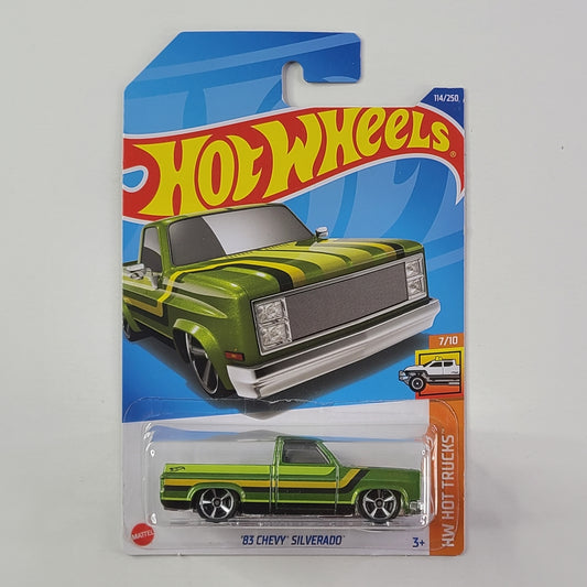 Hot Wheels - '83 Chevy Silverado (Metalflake Green) [Card Variant]