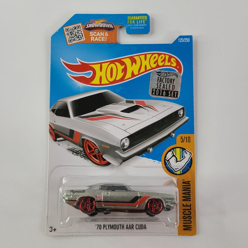 Hot Wheels - '70 Plymouth AAR Cuda (Unpainted) [Factory Sealed 2016 Set]