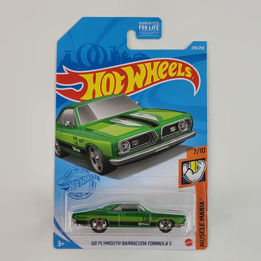 Hot Wheels - '68 Plymouth Barracuda Formula S (Metallic Green) [Muscle Mania Mini Collection (2021) - 7/10]