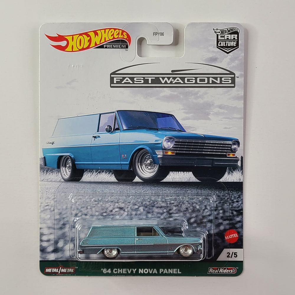 Hot Wheels Premium - '64 Chevy Nova Panel (Metalflake Steel Blue)