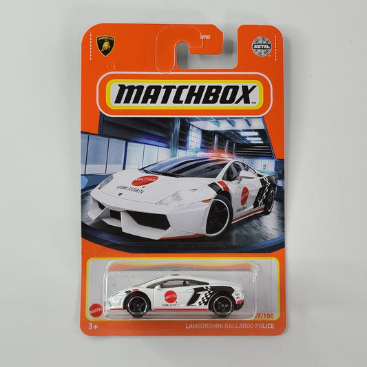 Matchbox - Lamborghini Gallardo Police (White) [1-100 Series (2021): MBX Showroom - 69/100]