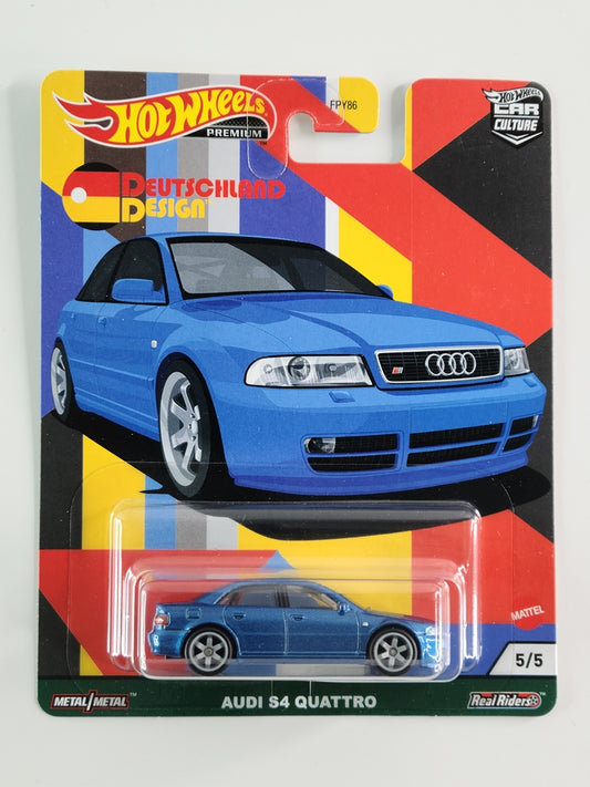 Hot Wheels Premium - Audi S4 Quattro (Nogaro Blue) [2021 Car Culture: Deutschland Design - 5/5]