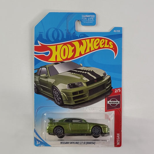 Hot Wheels - Nissan Skyline GT-R (BNR34) (Metalflake Olive Green)