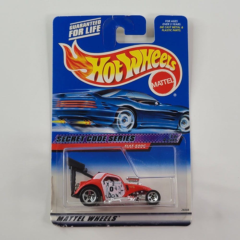 Hot Wheels - Fiat 500C (Red) [Secret Code Series (2000) - 1/4]