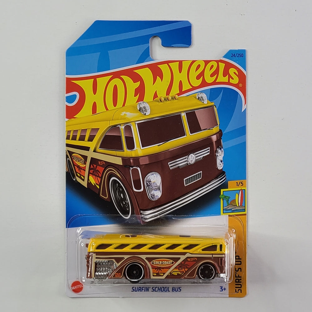 Hot Wheels - Surfin' School Bus (Yellow/Brown)