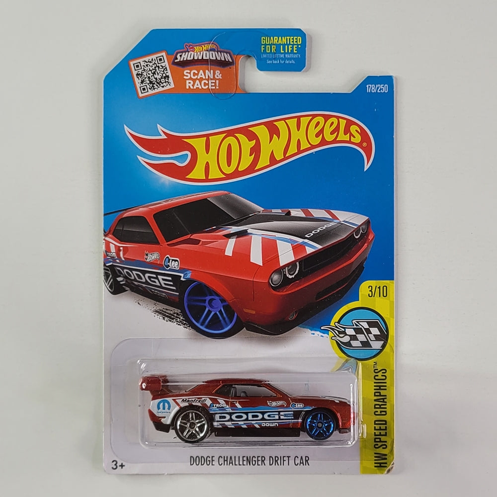 Hot Wheels - Dodge Challenger Drift Car (Metalflake Red)