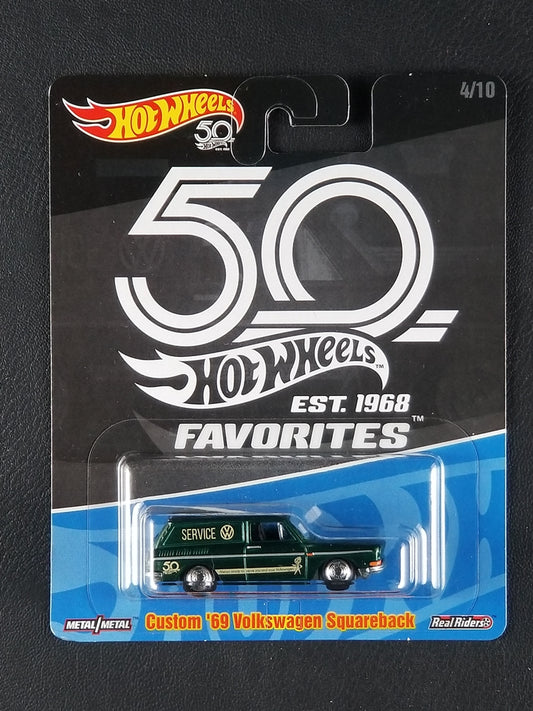 Hot Wheels Real Riders - Custom '69 Volkswagen Squareback (Green) [4/10 - Hot Wheels Favorites]