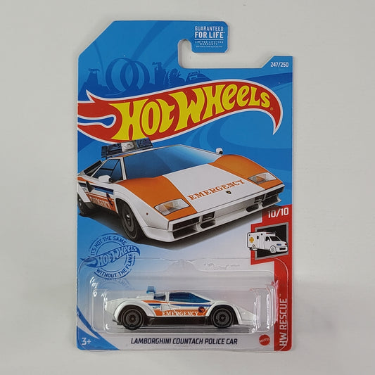 Hot Wheels - Lamborghini Countach Police Car (White) [Treasure Hunt]