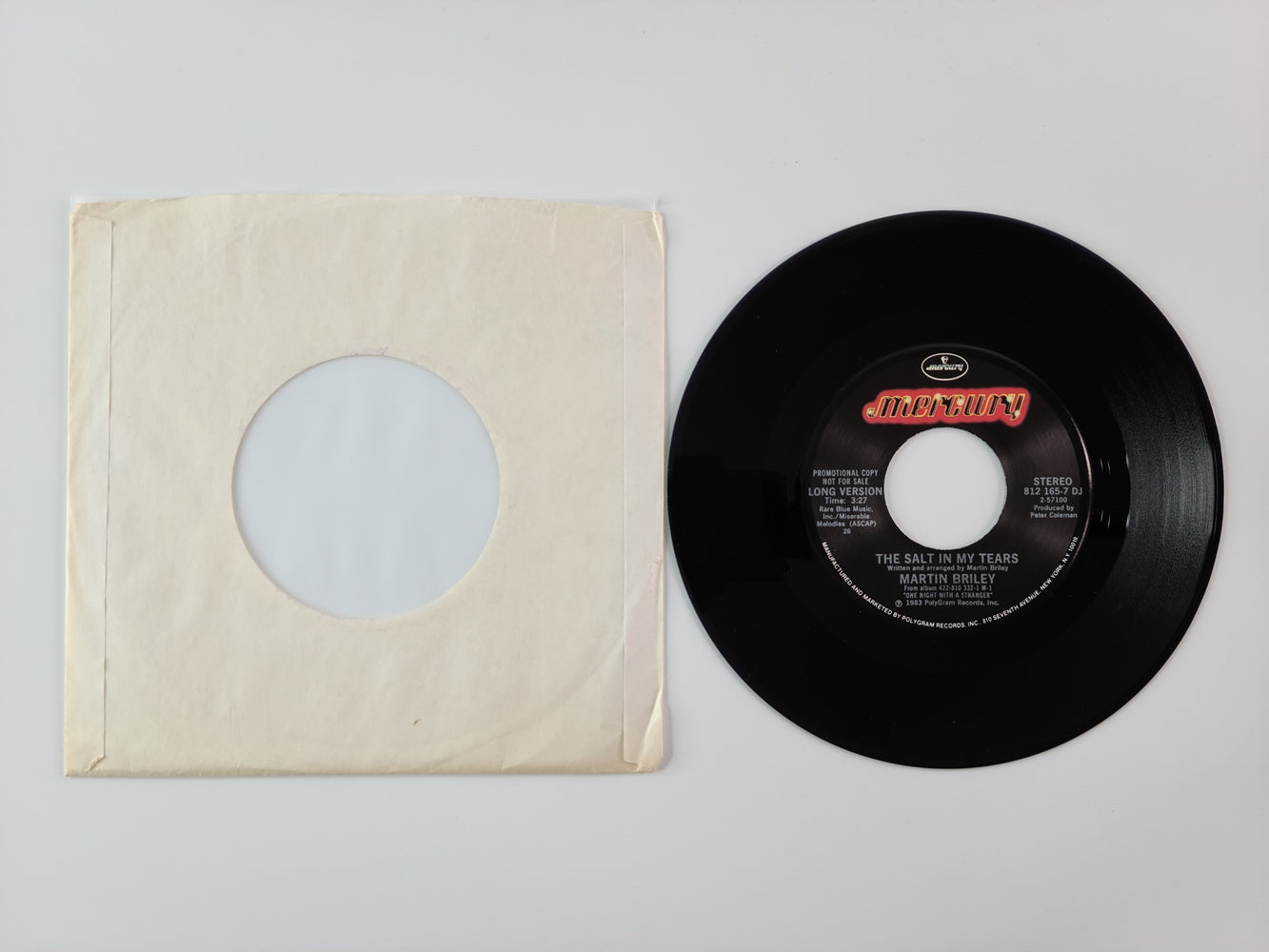 Martin Briley - The Salt in My Tears (1983, 7'' Single) [Promo]