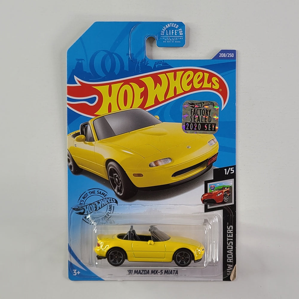 Hot Wheels - '91 Mazda MX-5 Miata (Yellow) [Factory Sealed 2020 Set]