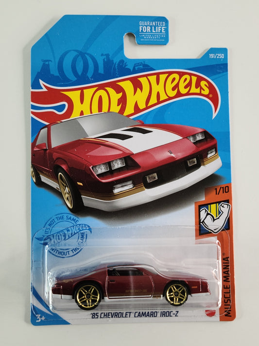 Hot Wheels - '85 Chevrolet Camaro IROC-Z (Metalflake Red) [Muscle Mania Mini Collection (2021) - 1/10]