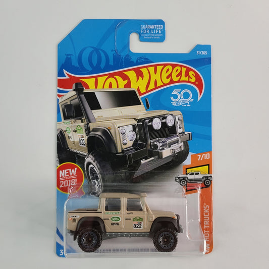 Hot Wheels - '15 Land Rover Defender Double Cab (Matte Khaki) [HW Hot Trucks Mini Collection (2018) - 7/10] [New for 2018]