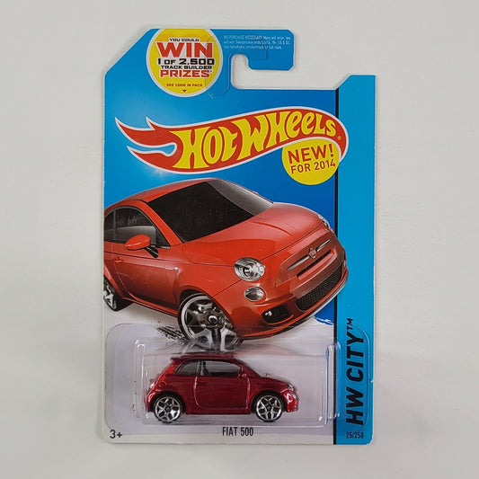 Hot Wheels - Fiat 500 (Metalflake Dark Red)