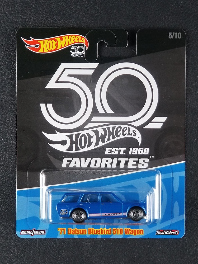 Hot Wheels Real Riders - '71 Datsun Bluebird 510 Wagon (Blue) [5/10 - Hot Wheels 50th Anniversary Favorites]