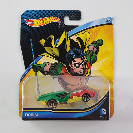 Hot Wheels Character Cars - Robin (Red/Yellow/Green)