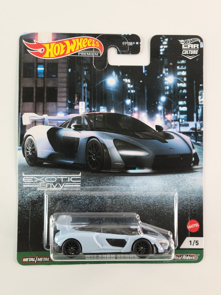 Hot Wheels Premium - McLaren Senna (Silica White) [1/5 - 2021 Car Culture: Exotic Envy]