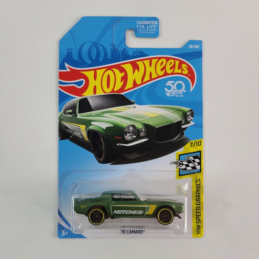 Hot Wheels - '70 Camaro (Metalflake Green) [HW Speed Graphics Mini Collection (2018) - 7/10]