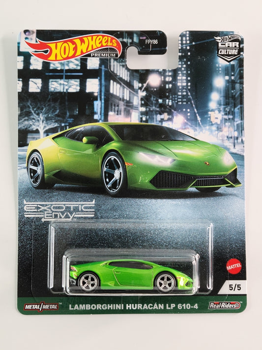 Hot Wheels Premium - Lamborghini Huracan LP 610-4 (Metalflake Lime Green) [2021 Car Culture: Exotic Envy - 5/5]