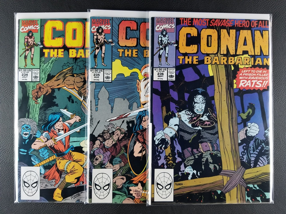 Conan the Barbarian #234-236 Set (Marvel, 1990)