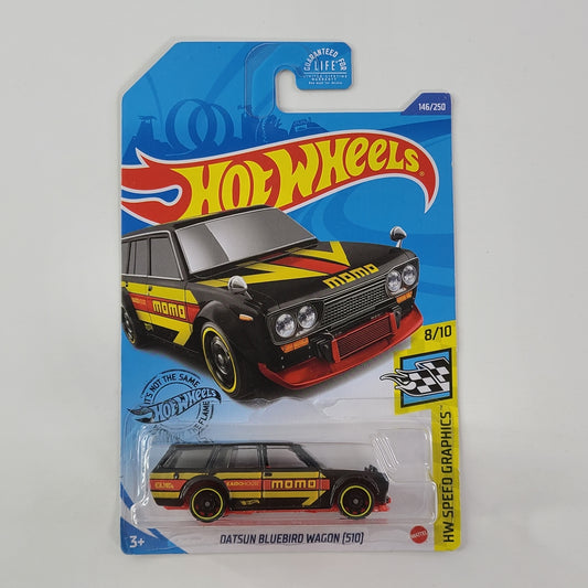 Hot Wheels - Datsun Bluebird Wagon (510) (Black) [HW Speed Graphics Mini Collection (2020) - 8/10]