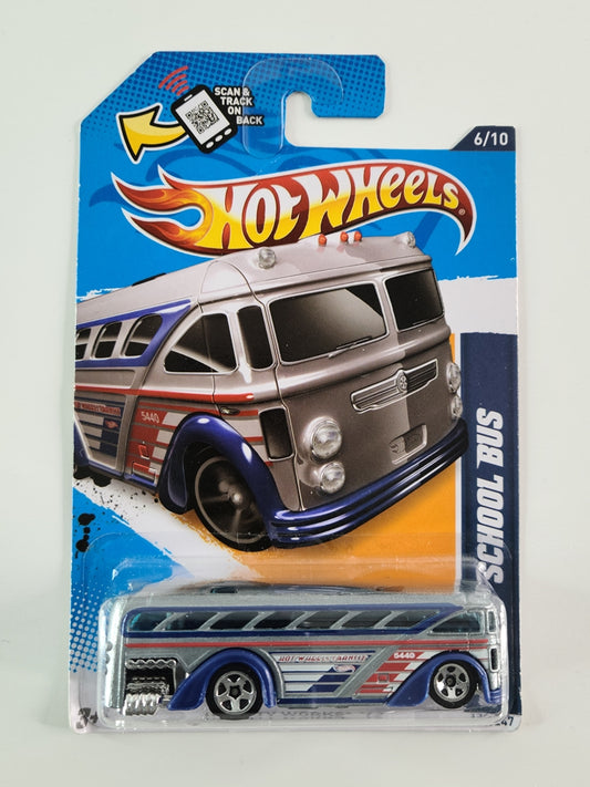 Hot Wheels - Surfin' School Bus (Metalflake SIlver) [HW City Works Series (2012) - 6/10]