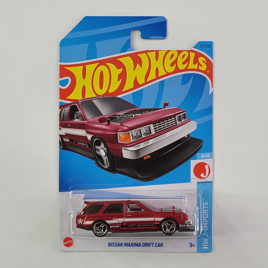 Hot Wheels - Nissan Maxima Drift Car (Metalflake Dark Red) [Card Variant]